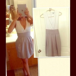 Charlotte Russe dress, white/light gray.👗