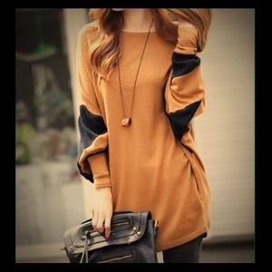 *HOLD* SALE! Brown and black dolman top NWOT