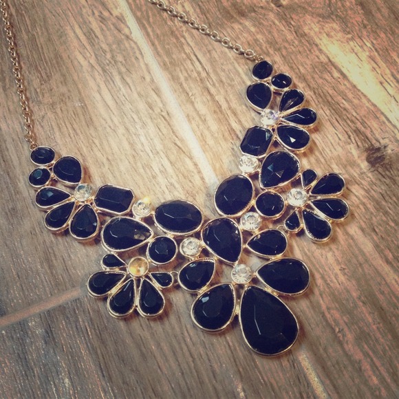 Black statement necklace