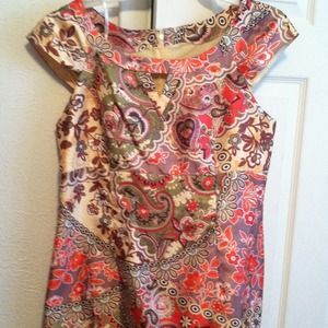 Liz Claiborne dress yellow orange paisley