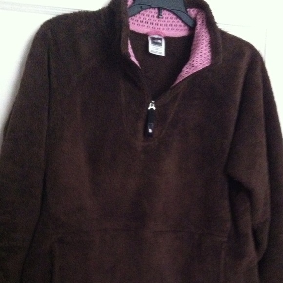 Brown Furry North Face Sweater