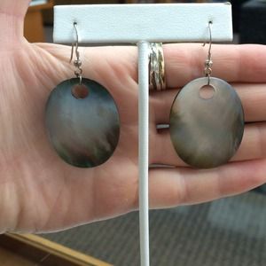 Lg oval mother of pearl earrings!