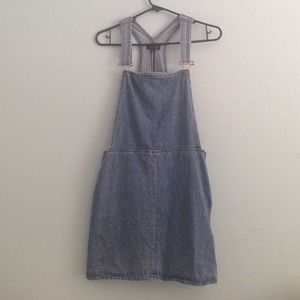 Topshop Overall Denim Dress