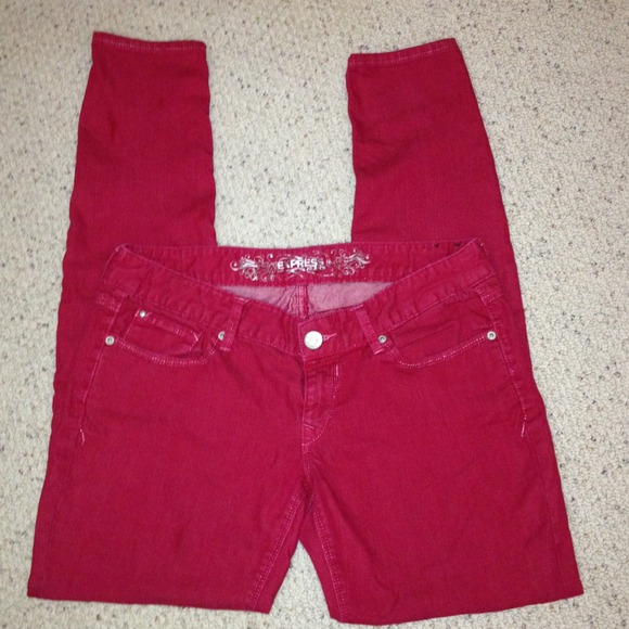 Express Red Jean Leggings