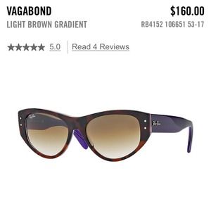 RayBan Vagabond Cat Eye Sunglasses