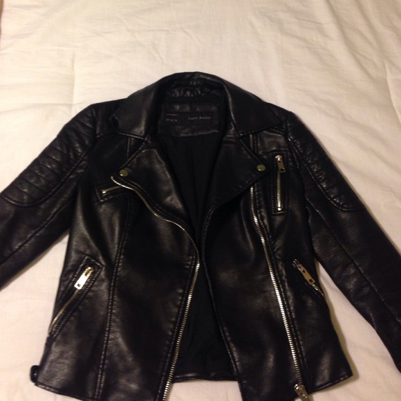 Zara Basic Moto faux Leather jacket size XS