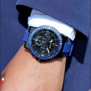 Michael Kors Quartz Blue Baguette Rubber Strap