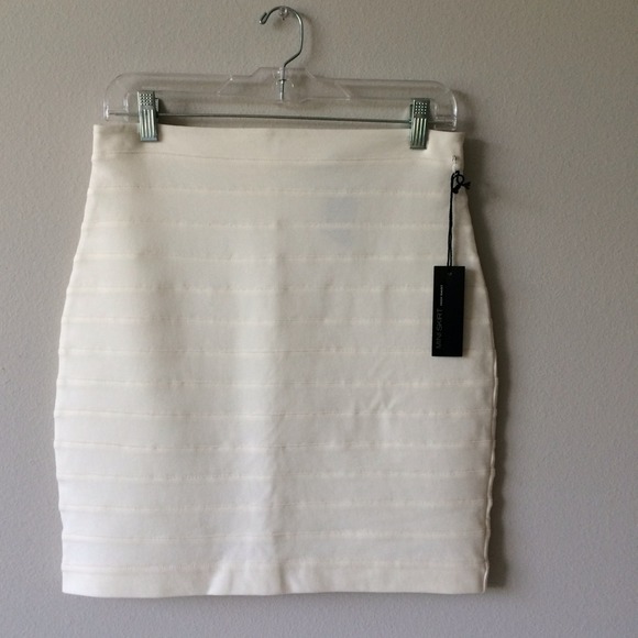 EXPRESS High Waist Mini Skirt Cream White 8