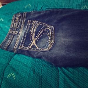 Silver crop jeans