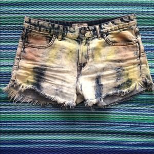 Bcbg wedges & Distressed tie dye shorts