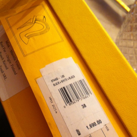 FENDI  mink-trimmed leather  fur booties - Picture 4 of 4