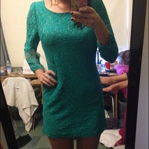 Teal lace dress