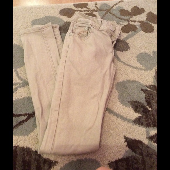 Tan jeans.