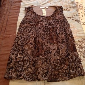 NWT black, grey, brown sleeveless top from ny & co