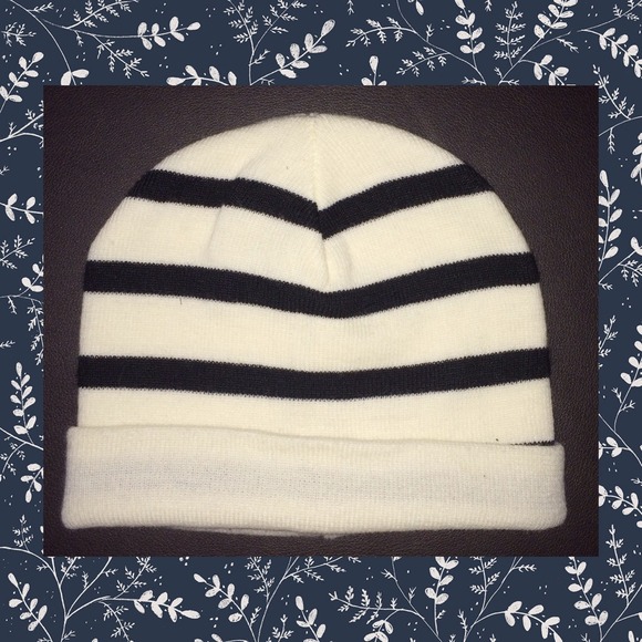 Blue & White Striped Beanie