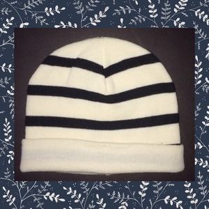 Blue & White Striped Beanie