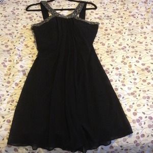 Black jeweled formal dress