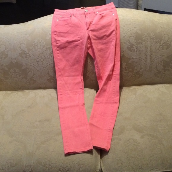 Bright Coral Jeans