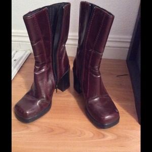 Burgundy heel boots
