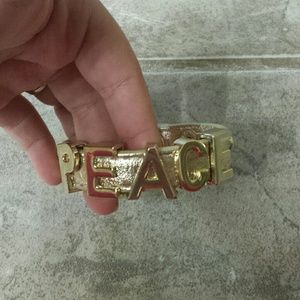 PEACE lettering gold bracelet