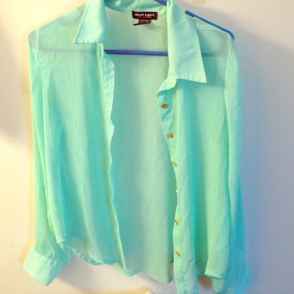 Mint green blouse