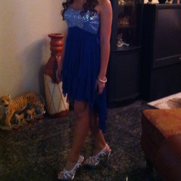 Royal blue homecoming dress/cream bundle