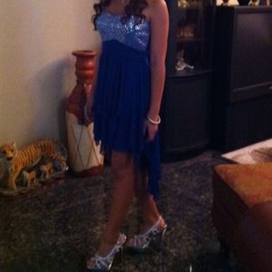 Royal blue homecoming dress/cream bundle