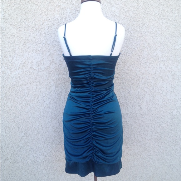 Teal Cocktail Dress - Picture 3 of 4