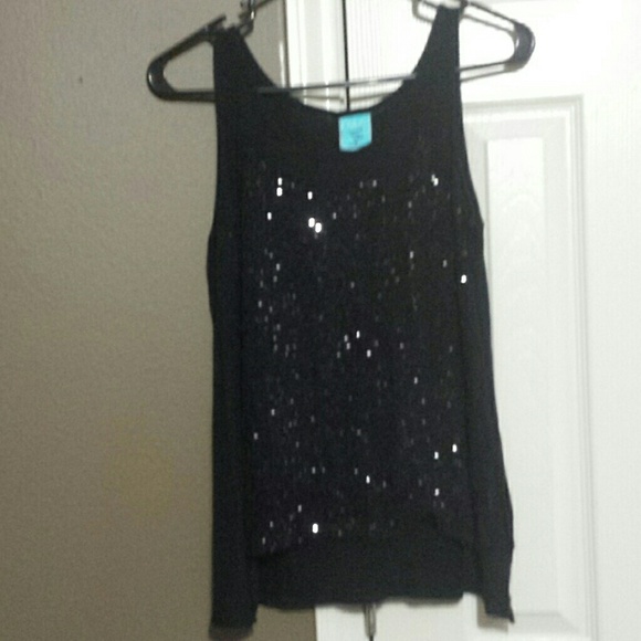 Black sequined tank top