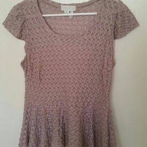 Beige ple plum tops