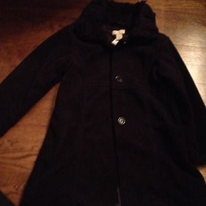 Black fleece girls coat NWT