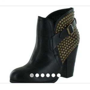 Brown studded ankle boots