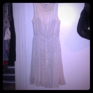 Urban Outfitters Creme polka dot dress