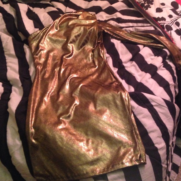 Arden B Gold Dress - Picture 1 of 4