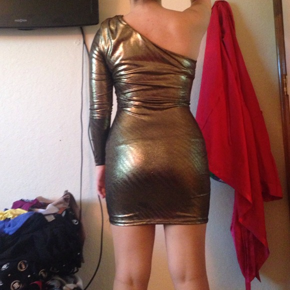 Arden B Gold Dress - Picture 3 of 4