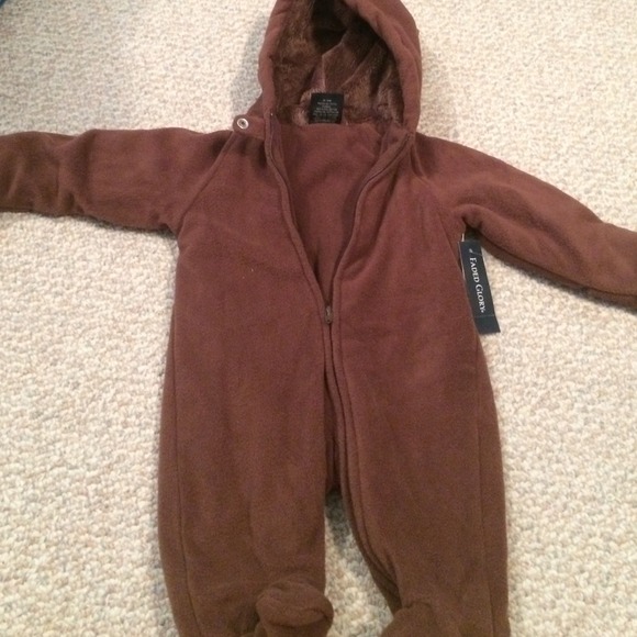 Brown Snowsuit with Bear Ears NWT