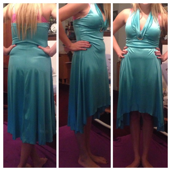 A high low teal homecoming dress - Picture 1 of 4