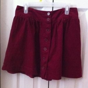 Corduroy Buttoned Mini Skirt
