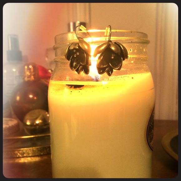 Fossil flower earrings