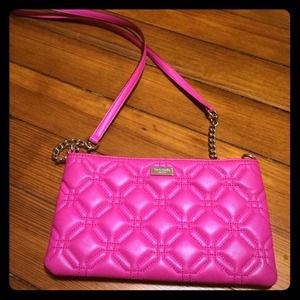Kate Spade hot pink quilted shoulder bag