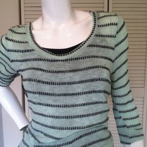 Charlotte Russe mint and black hacci knit top