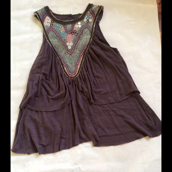 Free People shirt with mirror and embroidery