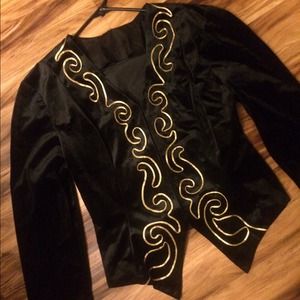 Black and gold velour jacket