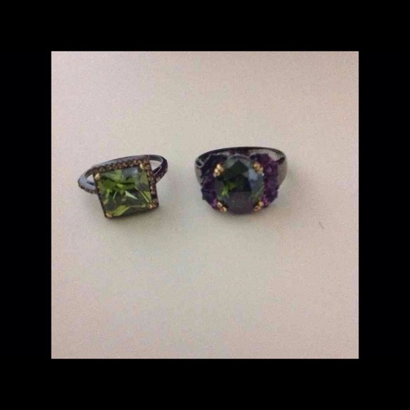 ***Bundle**** Two Antique Rhinestone Rings Size 8