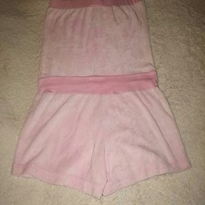 Tube top terry cloth romper