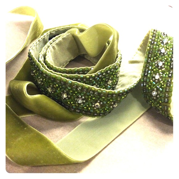 Beaded Velvet Tie Belt by J.Crew