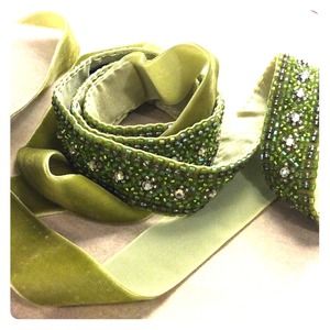 Beaded Velvet Tie Belt by J.Crew