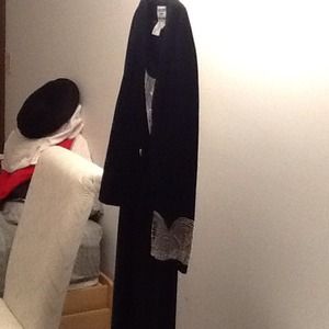 Formal black dress with shiny white beading