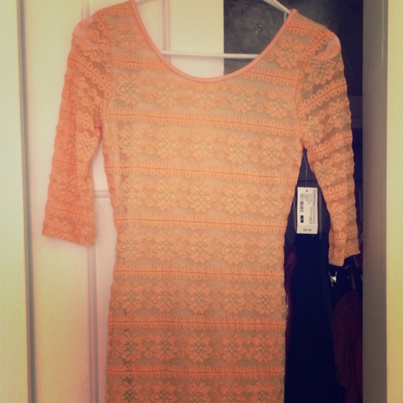Scoop back orange minidress