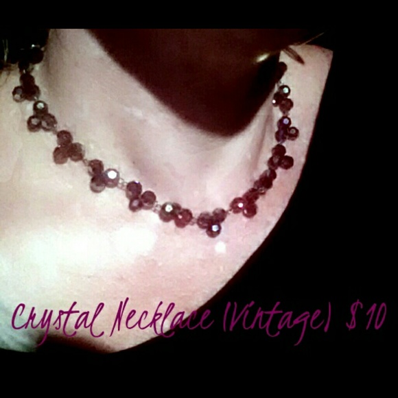 Vintage  purple crystal necklace